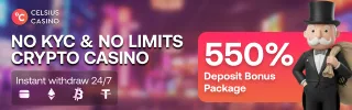 Celsius Casino 550% bónusz csomag