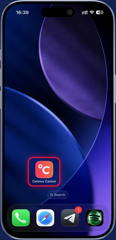 Celsius Casino app telepítése iPhone-on, 3. lépés