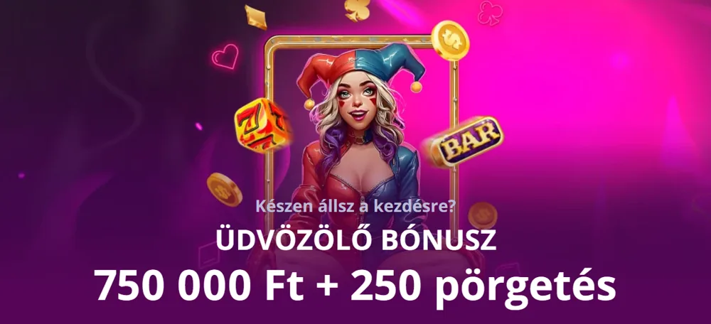 Slotoro üdvözlő bónusz: 750 000 Ft + 250 pörgetés